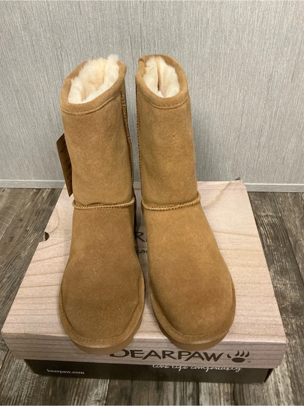 BearPaw Kids Classic Tall Chestnut Suede Boots Size 9
